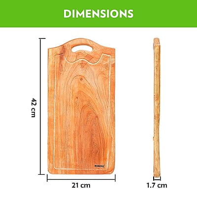 Borosil Dice Pro Organic Neem Wood 17 mm Chopping Board