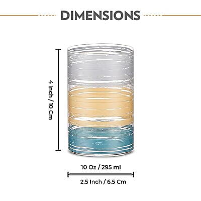 Borosil Artisan Glance 295 ml 6 pcs Set Transparent Drinking Glass |Borosilicate Glass Tumblers for Water, Cold Drinks, Juice| Flame Proof, Microwave & Dishwasher Safe | for Daily use & Gifting