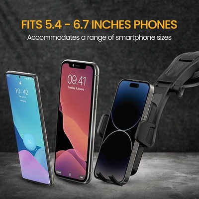 Portronics Clamp M5 Car Phone Holder Stand with Grip Rotation, Strong Hold, Suction Cup Mount, Single Hand Use, Shockproof Build, Mobile Stand for Car (Black) Portronics Clamp M5 Car Phone Holder Stand with Grip Rotation, Strong Hold, Suction Cup Mount, Single Hand Use, Shockproof Build, Mobile Stand for Car (Black)