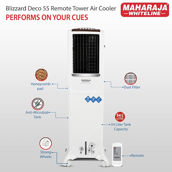 Maharaja White line Blizzard Deco 55, Air cooler Remote,
