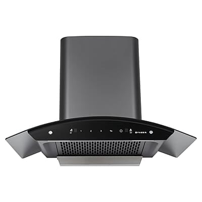 Faber 75 cm, 1200 m³/hr,Auto-Clean curved glass Kitchen Chimney (HOOD SUNNY HC SC BK 75, Filterless technology