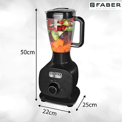 Faber Candy 1000W 8-in-1 Mixer Grinder,3 SS+1 PC jar,lockable lids dual fan technology,upto 23000 rpm