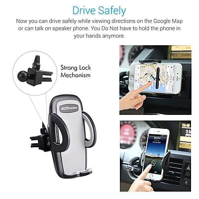 Portronics CLAMP X Car-Vent Mobile Holder 360 Degree Rotational, Strong Lock Mechanism