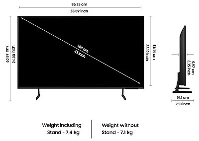 Samsung 108 cm (43 inches) D Series Crystal 4K Vivid Pro Ultra HD Smart LED TV UA43DUE77AKLXL