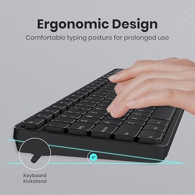 Portronics Key8 Combo Wireless Keyboard and Mouse Set with 2.4 GHz Wireless, Large Keycaps, 104 Keys, Adjustable Mouse Sensitivity, 12 Multimedia Hotkeys, USB Receiver for PC, Laptop, Mac (Black) Portronics Key8 Combo Wireless Keyboard and Mouse Set with 2.4 GHz Wireless, Large Keycaps, 104 Keys, Adjustable Mouse Sensitivity, 12 Multimedia Hotkeys, USB Receiver for PC, Laptop, Mac (Black)