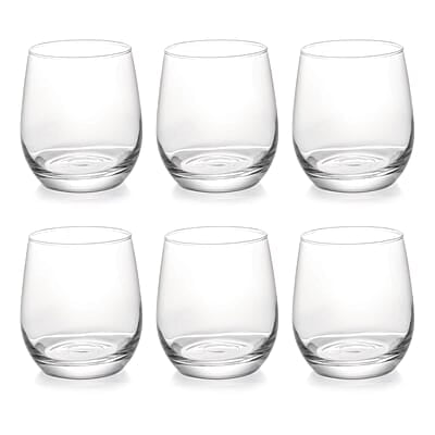 Treo by Milton Sphero On The Rocks Glass Tumbler,6 pc Set, 350 ml Each,Transparent