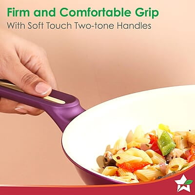 Wonderchef Bellagio Fry Pan  24 cm  1.7 L Non-Stick Ceramic Coating 3mm Thickness