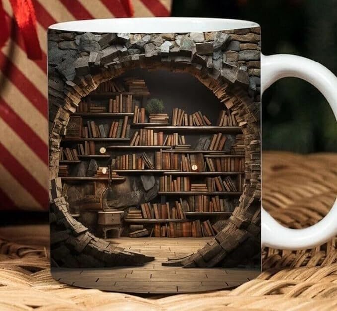 D Book Mug Wrap, 11oz Mug Design, 3D Bookshelf Mug Sublimation Printed Coffee MUG D Book Mug Wrap, 11oz Mug Design, 3D Bookshelf Mug Sublimation Printed Coffee MUG