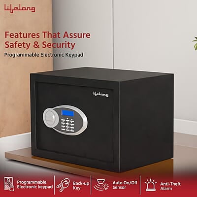 Lifelong Locker For Home&Office 34L-Digital Safe Locker Anti-Theft Alarm Electronic Keypad