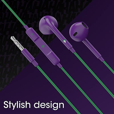 ZEBRONICS DC Joker Edition Buds 30 3.5mm Stereo Wired in Ear Earphone with Inline Microphone for Calling, Volume Control, Multifunction Button, 14mm Drivers, Stylish eartip Design
