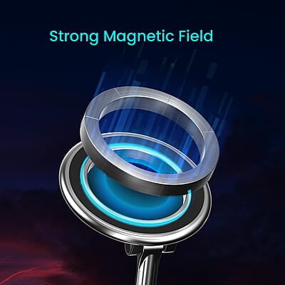Portronics Mogun 3 Magnetic Car Phone Holder with 360° Rotation Base, Strong Magnets Metal Alloy Build