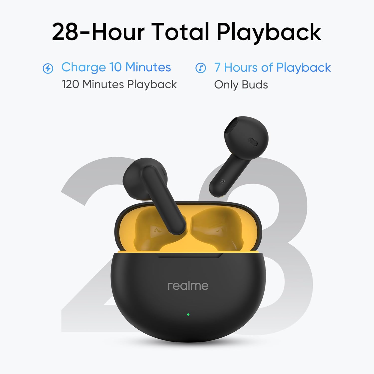 realme Buds T01 Truly Wireless in-Ear Earbuds with AI ENC for Calls, 13mm Dynamic Driver, Upto 28Hrs Battery,88mm Latency,Bluetooth V5.4 & Google Fast Pair (Black) realme Buds T01 Truly Wireless in-Ear Earbuds with AI ENC for Calls, 13mm Dynamic Driver, Upto 28Hrs Battery,88mm Latency,Bluetooth V5.4 & Google Fast Pair (Black)