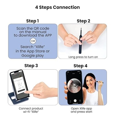 Portronics Xlife Smart Wireless Ear Otoscope Cleaner with 6 LED Lights,Control Via App (Black) Portronics Xlife Smart Wireless Ear Otoscope Cleaner with 6 LED Lights,Control Via App (Black)