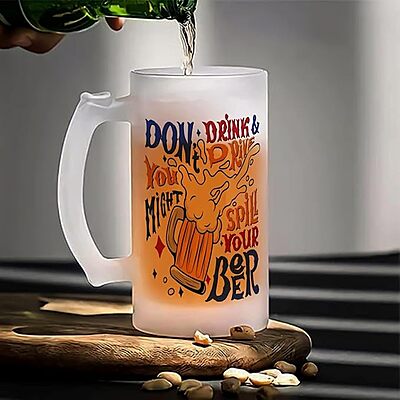 Sublimation Printed Froster Beer Mug With Handle Don't Drink and Drive Funny Sublimation Printed Froster Beer Mug With Handle Don't Drink and Drive Funny