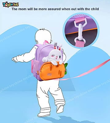 12" Cute Bunny Face Backpack for Kids Girls Boys Toddler Backpack Preschool Nursery