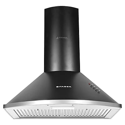 Faber 60 cm 1000 m³/HR Pyramid Kitchen Chimney 240 Watt (HOOD CLASS PRO PB BK LTW 60, Baffle Filters,Black)