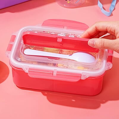1 Pc Lunch Box For Kids With Spoon 1 Pc Sipper Bottle Leak Proof Tiffin Box For Boys, Girls, School & Office, Microwave Safe (Food Grade Pp Plastic) 800 Milliliters - 800 Ml 1 Pc Lunch Box For Kids With Spoon 1 Pc Sipper Bottle Leak Proof Tiffin Box For Boys, Girls, School & Office, Microwave Safe (Food Grade Pp Plastic) 800 Milliliters - 800 Ml