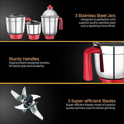 Prestige Regal 750W Mixer Grinder with 3 stainless-steel Jars