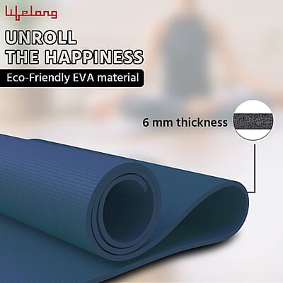 Lifelong Yoga mat for Women & Men EVA Material 6mm Anti Slip for Gym Workout Lifelong Yoga mat for Women & Men EVA Material 6mm Anti Slip for Gym Workout