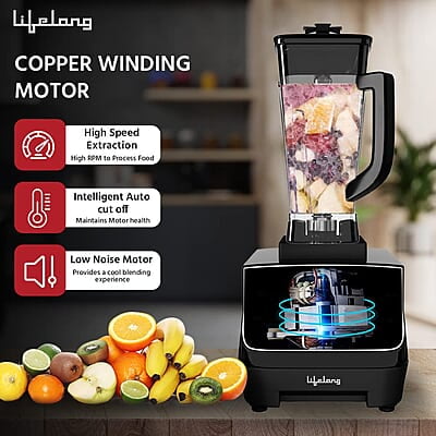 Lifelong Professional Blender/Grinder/Mixer, 2000 watts, 2 Litres BPA Free Jar, Commercial Heavy Duty Blender, High Power & Speed Blender