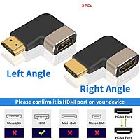 HDMI 2.1 (Male to Female) Right Angle Connector, Supports 8K @ 60Hz, 4K @ 120Hz, Dynamic HDR, 3D & EARV for TV, Laptop, HDR Devices HDMI 2.1 (Male to Female) Right Angle Connector, Supports 8K @ 60Hz, 4K @ 120Hz, Dynamic HDR, 3D & EARV for TV, Laptop, HDR Devices