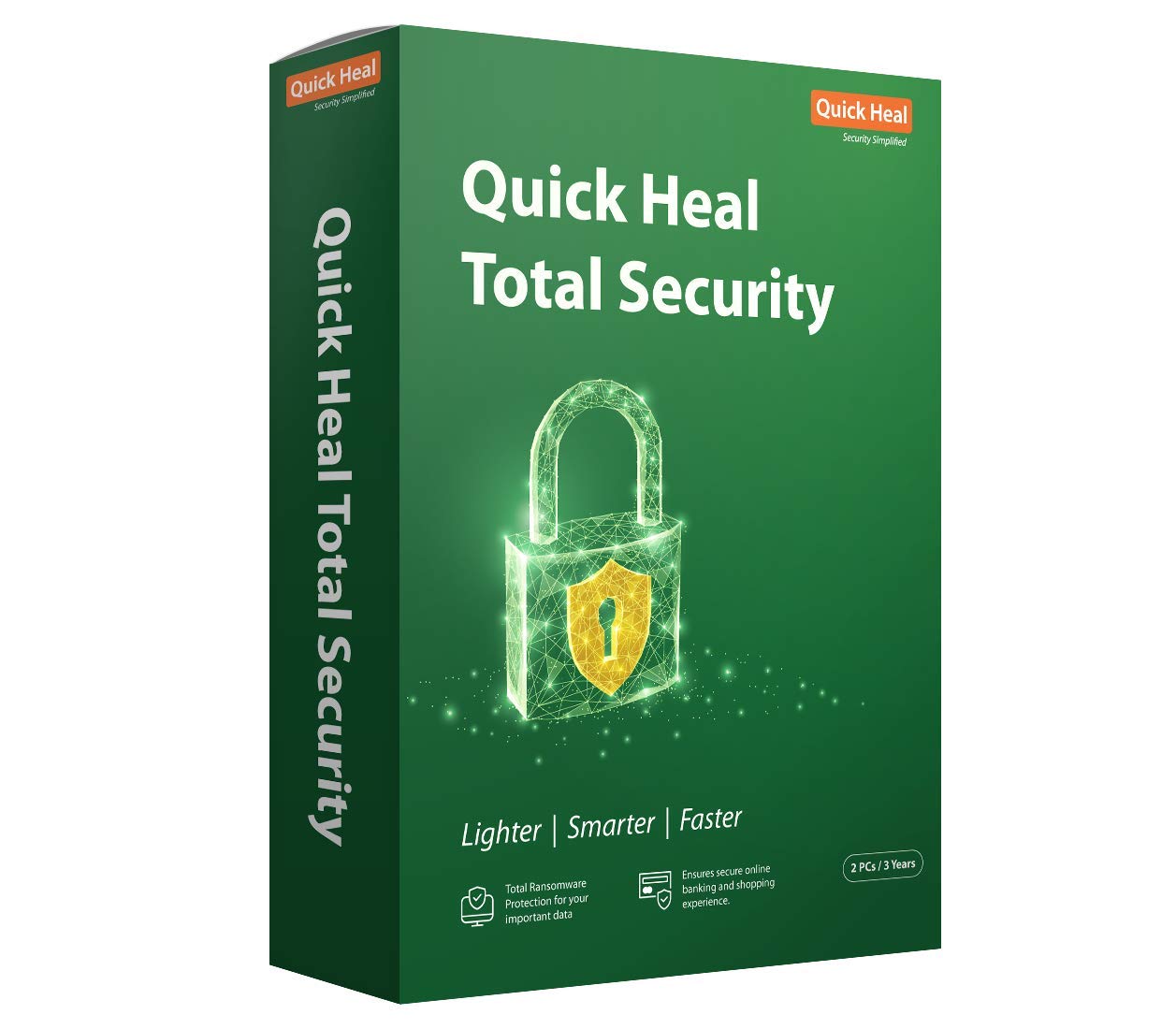 Quick Heal Total Security Latest Version - 2 PCs, 3 Years (DVD)