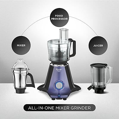 Preethi Zodiac Glitter MG 264, 750 Watt Mixer Grinder, 5 Jars