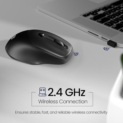 Portronics Toad 35 Wireless Mouse with 2.4 GHz Wireless, Adjustable Sensitivity, USB Receiver, Ergonomic Design, for Laptops, Desktops PC, Mac (Black) Portronics Toad 35 Wireless Mouse with 2.4 GHz Wireless, Adjustable Sensitivity, USB Receiver, Ergonomic Design, for Laptops, Desktops PC, Mac (Black)
