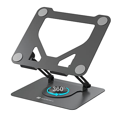 Portronics My Buddy K11 Metal Laptop Stand with 360° Rotation, Height & Angle Adjustable, Foldable Design