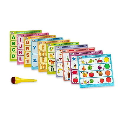 Intellikids Electro Game, 10 Double Sided Printed Cards, If it Lights its Right!! Learn About Alphabet,Numbers,Colors,Shapes,etc