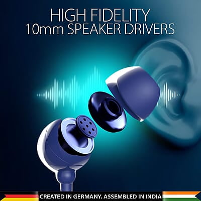 Blaupunkt EM06 in-Ear Type C Wired Earphone with Mic and Deep Bass HD Sound Mobile Headset with Noise Isolation