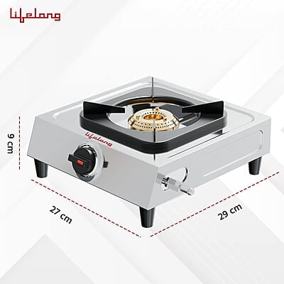 Lifelong Automatic Ignition 1 Burner Stainless Steel Gas Stove Doorstep Service