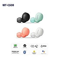 Sony WF-C500 Truly Wireless Bluetooth Earbuds with 20Hrs Battery, True Wireless Earbuds, Mic for Phone Calls, Quick Charge - Black Sony WF-C500 Truly Wireless Bluetooth Earbuds with 20Hrs Battery, True Wireless Earbuds, Mic for Phone Calls, Quick Charge - Black