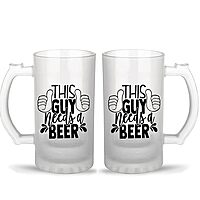 Sublimation Printed Froaster Beer Mug With Glass Designer Frosted Beer Mug I Gift For  Husband, Friends
