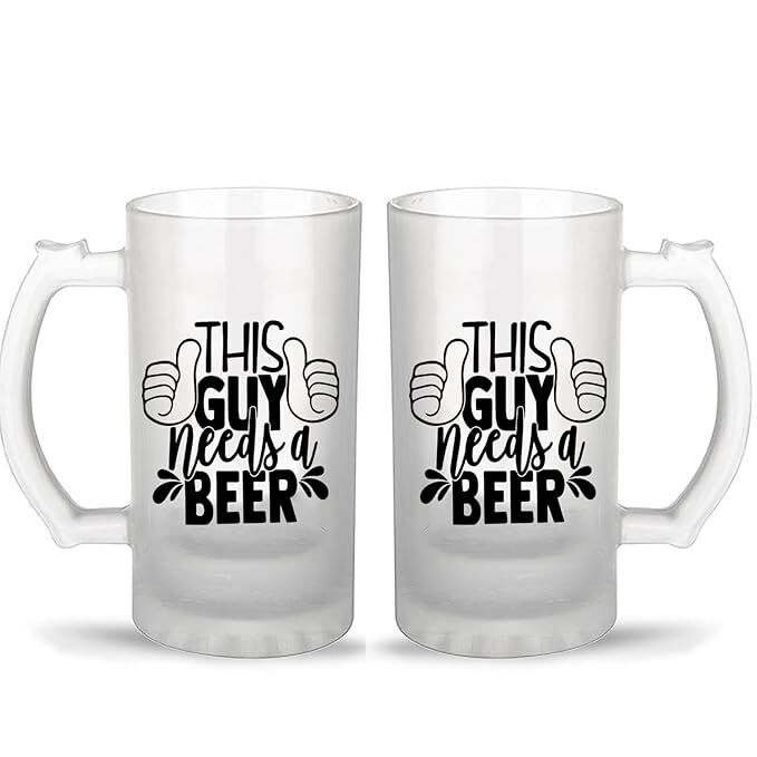 Sublimation Printed Froaster Beer Mug With Glass Designer Frosted Beer Mug I Gift For Husband, Friends Sublimation Printed Froaster Beer Mug With Glass Designer Frosted Beer Mug I Gift For Husband, Friends