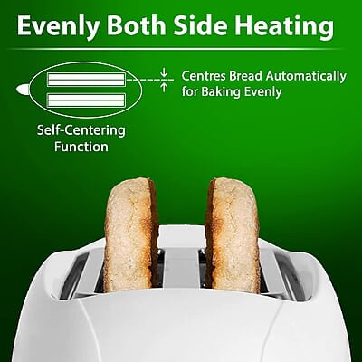 AGARO Venus 750W, Two Slice Toaster with 6 Toasting Levels