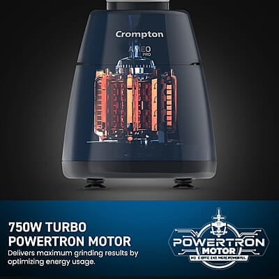 CROMPTON AMEO PRO 750W 4 Jars Mixer Grinder with MaxiGrind and Motor Vent-X Technology