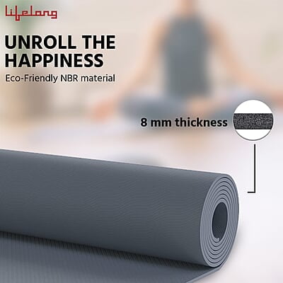Lifelong Yoga mat for Women & Men EVA Material 8mm Anti Slip for Gym Workout Lifelong Yoga mat for Women & Men EVA Material 8mm Anti Slip for Gym Workout