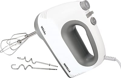 Havells Whisko 300 watt Hand Mixer with Single Eject Button, 5 Speed Turbo Function, Stainless Steel Hooks
