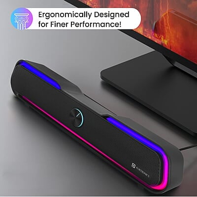 PORTRONICS DECIBEL 10W WIRLESS BLUETOOTH SOUND BAR WITH LED LIGHT