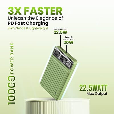 Portronics Luxcell Mini 10K Advanced 10000 mAh Smallest Power Bank with 22.5W Max Output Portronics Luxcell Mini 10K Advanced 10000 mAh Smallest Power Bank with 22.5W Max Output
