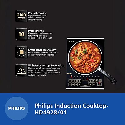 Philips Viva Collection HD4928/01 2100-Watt Induction Cooktop