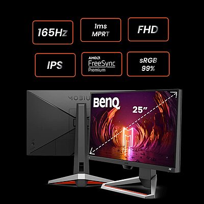 BenQ 24.5" FHD, 165Hz, IPS Gaming Monitor with AMD FreeSync Premium, EX2510S BenQ 24.5" FHD, 165Hz, IPS Gaming Monitor with AMD FreeSync Premium, EX2510S