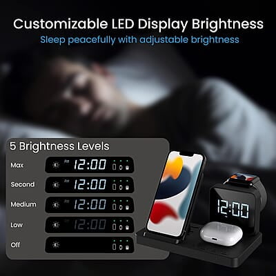 Portronics Bella 15 W 3 in 1 Wireless Charger for iPhone 15/15 Plus/15 Pro/15 Pro Max, iPhone 14/14 Plus/14 Pro/Max, iPhone 13, 13 Pro/Max, Airpods 3rd/2nd gen and Apple Watch Series