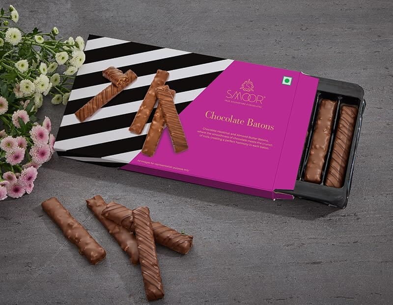SMOOR Premium Chocolate Batons Creamy Couverture Chocolate Covered Sticks With Real Almond & Hazelnut
