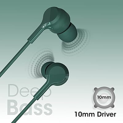 Zebronics Zeb-BRO PRO in Ear Wired Stereo Earphones with Mic, 3.5mm Audio Input Jack, 10mm Drivers, in-Line Mic, 1.2 Metre Cable