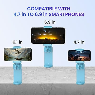 Portronics Mobot Clip Mobile Holder with 360° Adjustable Angles, Light Weight, Pocket Friendly, Mobile Stand for Table