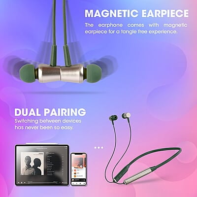 ZEBRONICS Zeb-Evolve BTv5.0, Voice Assistant, Rapid Charge, Dual Pairing, Call Function, Magnetic Earpiece Bluetooth Wireless in Ear Earphones with Mic
