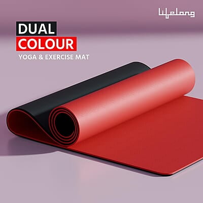 Lifelong Dual Color TPE Material Yoga Mat for Women & Men 6mm Anti-Slip Yoga Mat for Gym Workout Exercise Mat Lifelong Dual Color TPE Material Yoga Mat for Women & Men 6mm Anti-Slip Yoga Mat for Gym Workout Exercise Mat