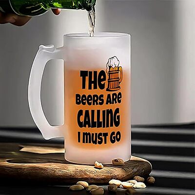 Sublimation Printed Froaster Beer Mug with Handle The Beers are Calling Funny Quotes Sublimation Printed Froaster Beer Mug with Handle The Beers are Calling Funny Quotes